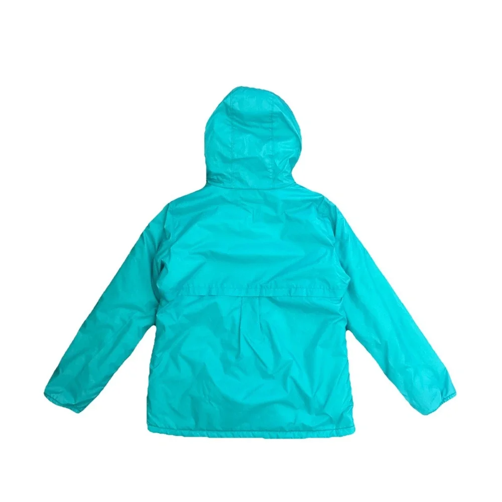 Columbia Girls Turquoise Hooded Jacket Fleece Lined‎ Waterproof Windbreaker XL